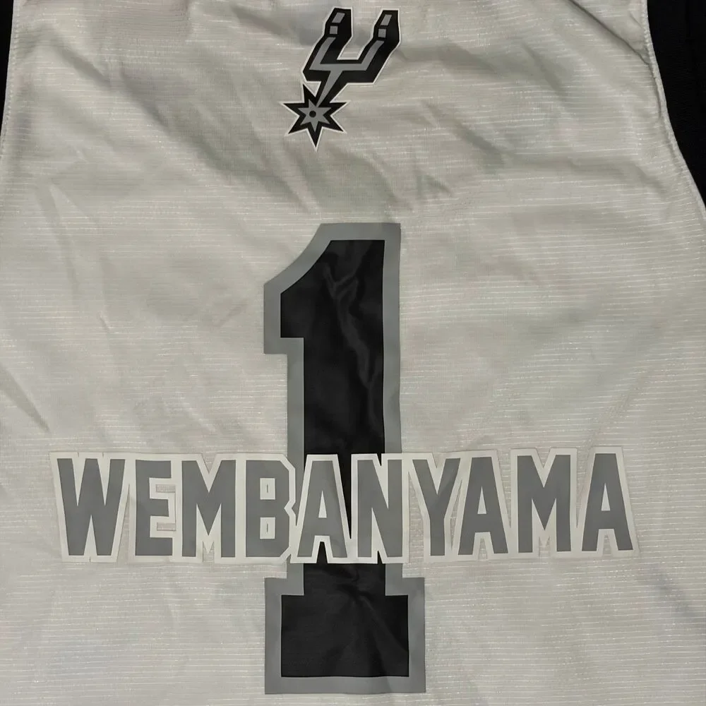 Ultra GAME Spurs Wembanyama #1 Jersey Mens XL White Black NBA Basketball